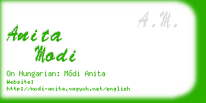anita modi business card